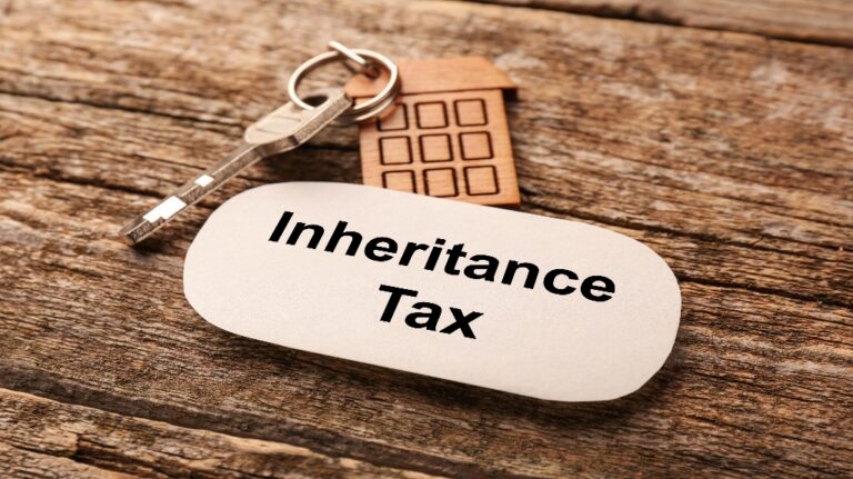 inheritance tax label with house keys