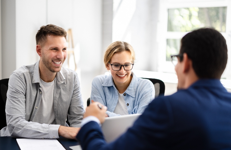 Family couple is consulting with lawyer about estate planning