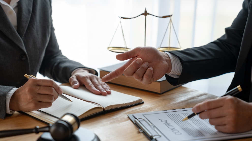 Lawyer is consulting client